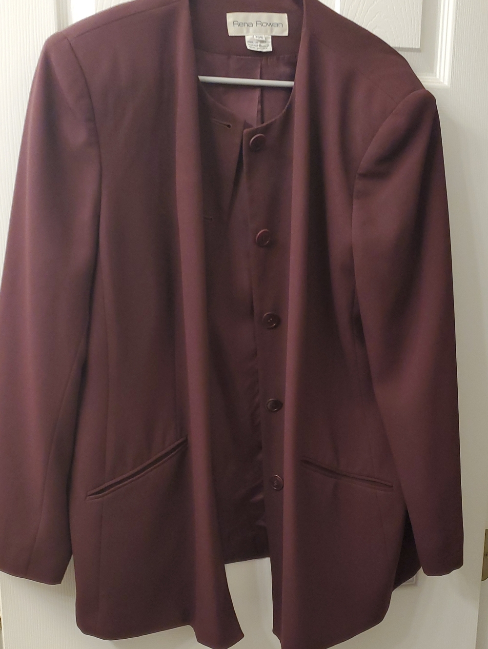Rena Rowan Women's Plum Button-Front Blazer